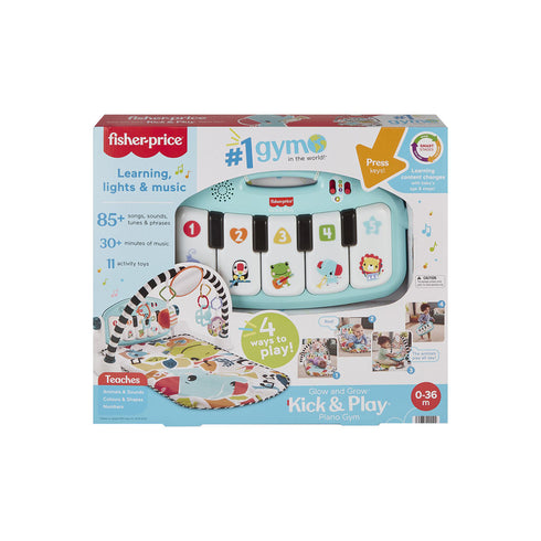 Fisher Price Glow and Grow Kick and Play Gym - Blue